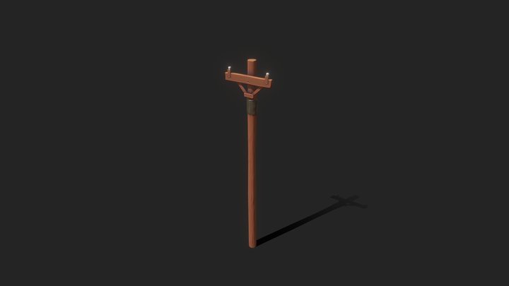 Props . Stylized Telephone Pole 3D Model