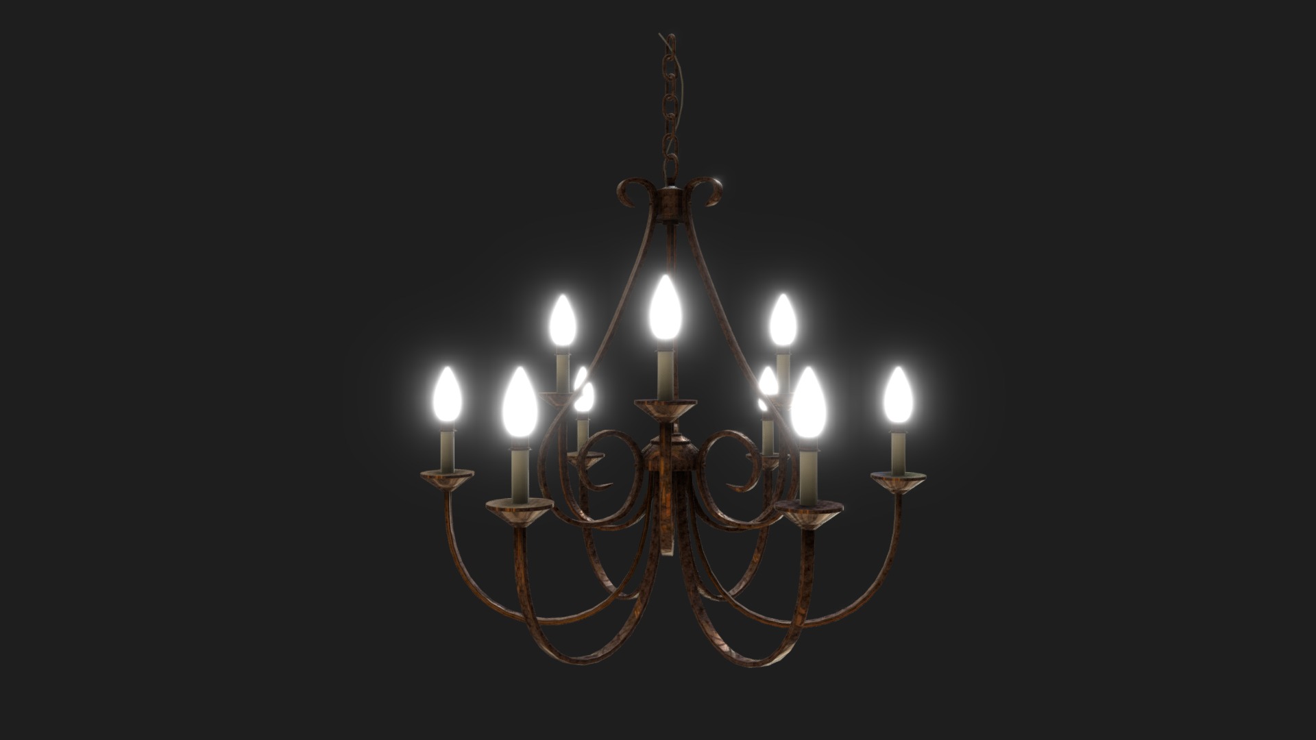 3D model HGPCL-38 - This is a 3D model of the HGPCL-38. The 3D model is about a chandelier with candles.