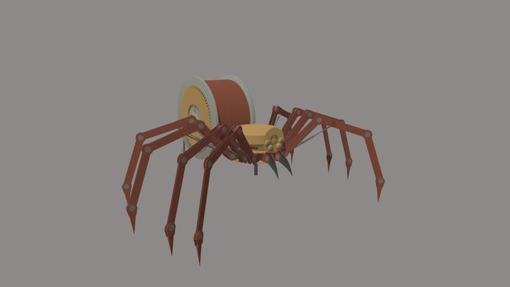 [XYZ School] HW 6 | Detailed | 1.Steam-spider 3D Model
