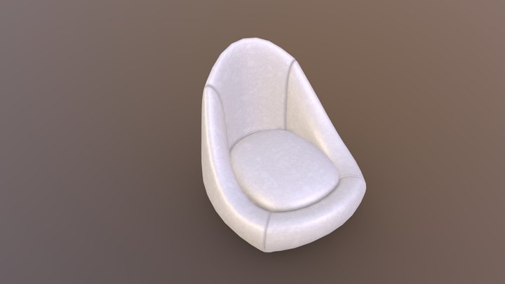 White leather armchairs 3D Model