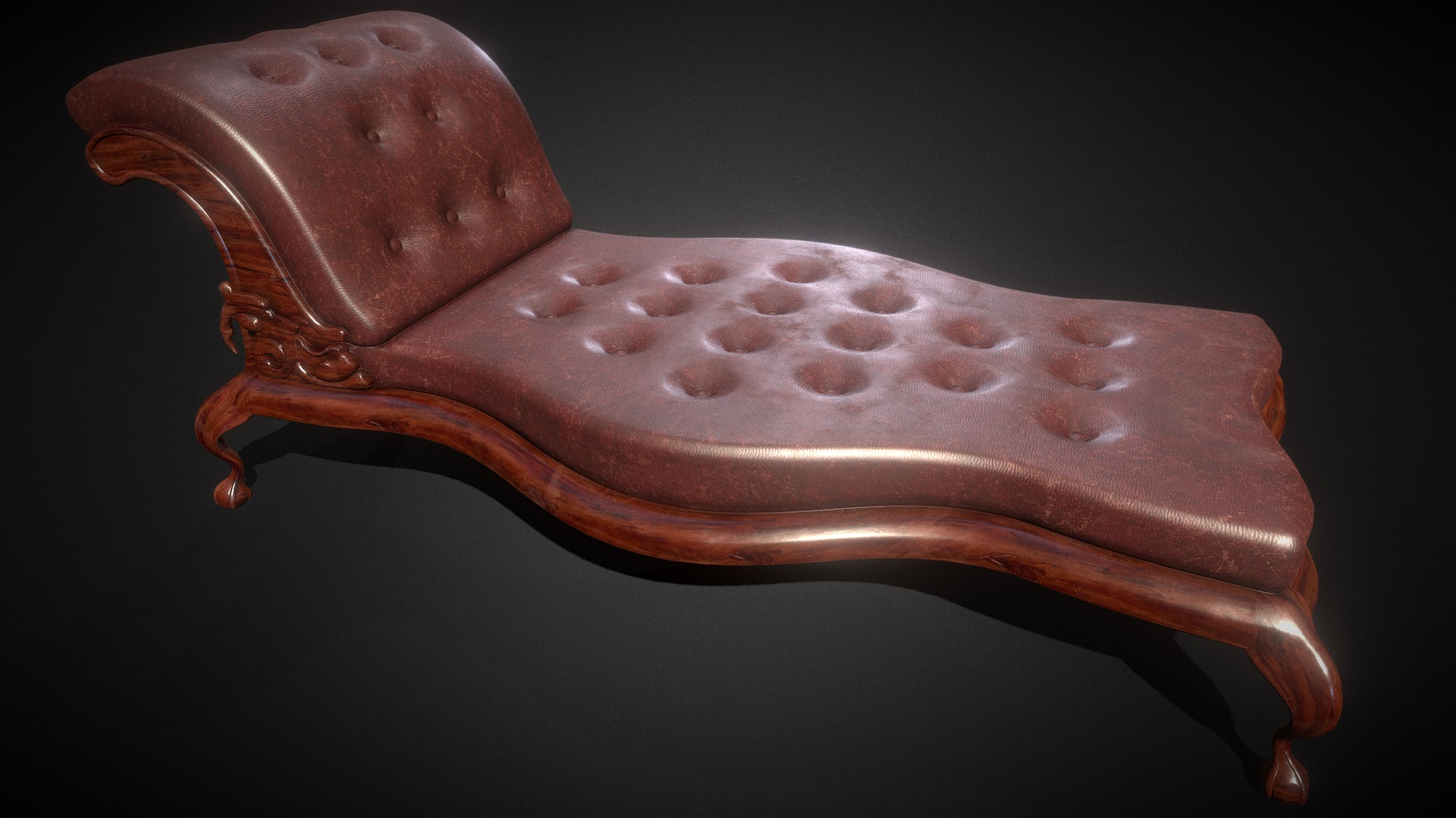 3D model Sofa Victorian 002a - This is a 3D model of the Sofa Victorian 002a. The 3D model is about a brown leather chair.