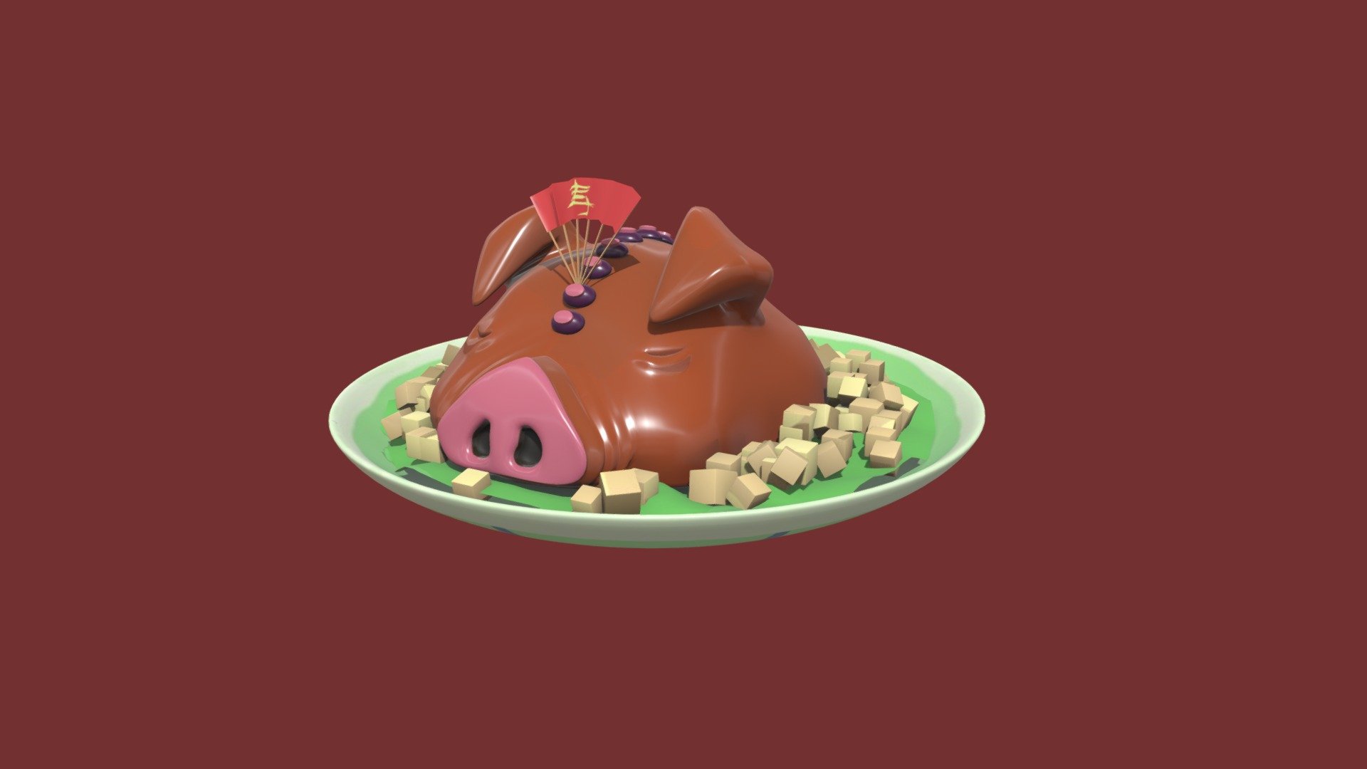 Spirited away pig head dish - Buy Royalty Free 3D model by Marie ...