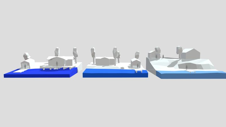 By The Ocean - Diorama and House blockout 3D Model