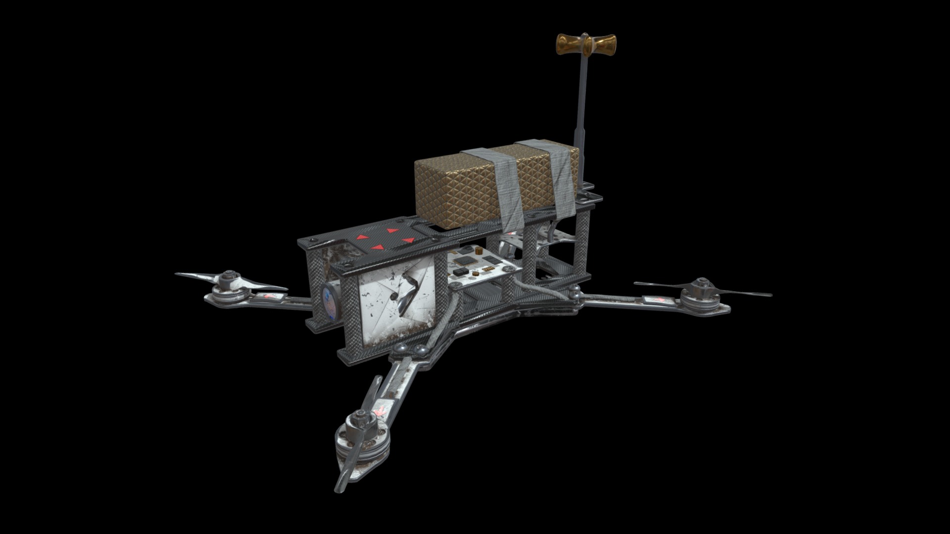3D model Custom Drone - This is a 3D model of the Custom Drone. The 3D model is about a machine with a long handle.