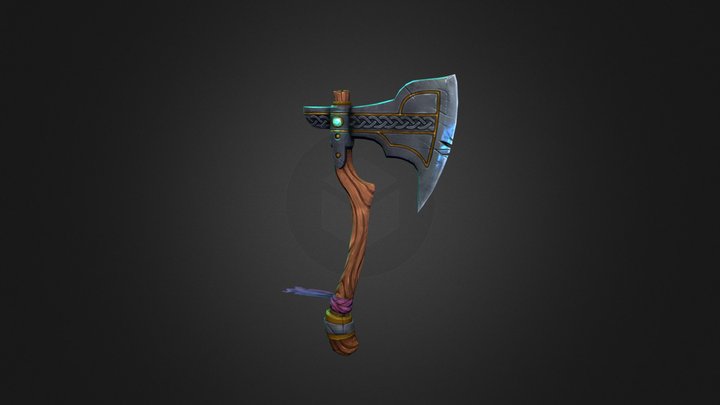 Norse Fantasy Axe 3D Model