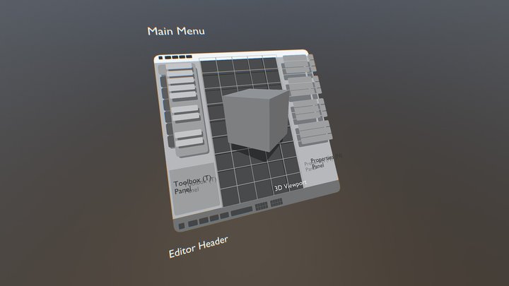 Blender Interface 3D Model