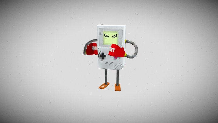 PAC4 - GameBoy animated robot 3D Model