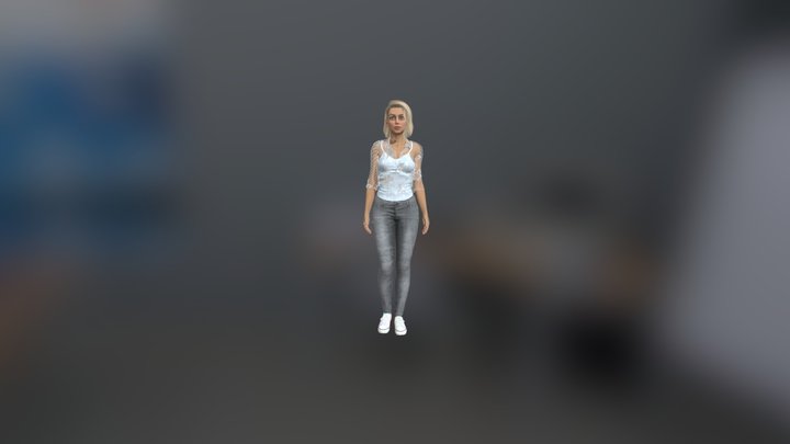 Female character. Animated 3D Model