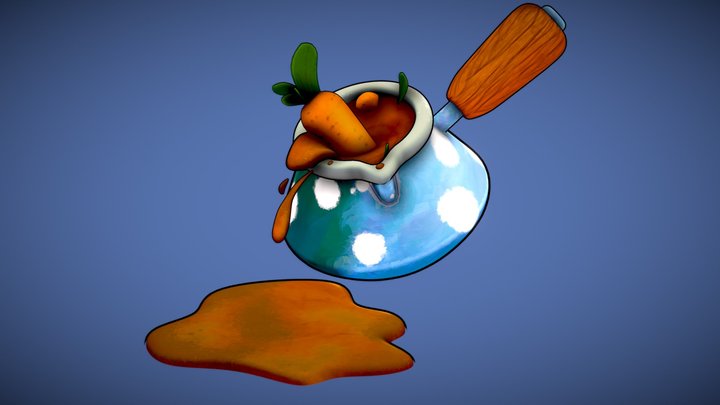 Stylized Soup Pot 3D Model