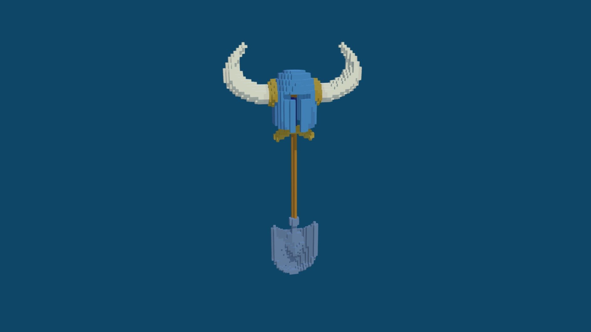 Shovel Knight's voxel equipment