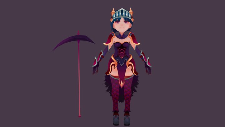 The Female cavalry 3D Model