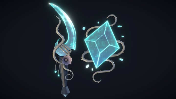 Crystal Sword and Shield 3D Model