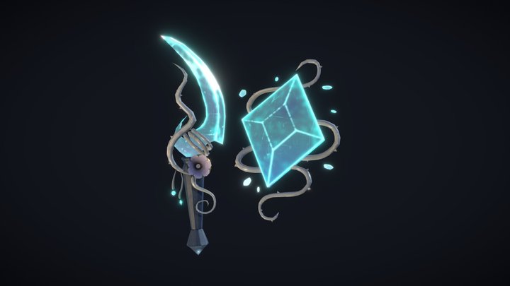 Crystal Sword and Shield 3D Model