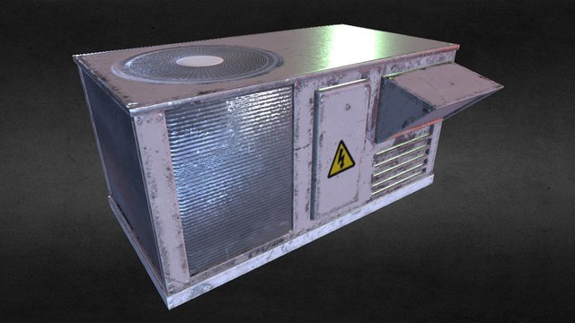 Low Poly Air Conditioner 3D Model