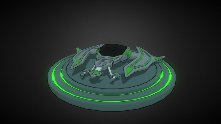 lowpoly Space Ship 3D Model