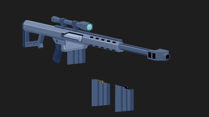 Pixel Anti-Material Rifle 3D Model