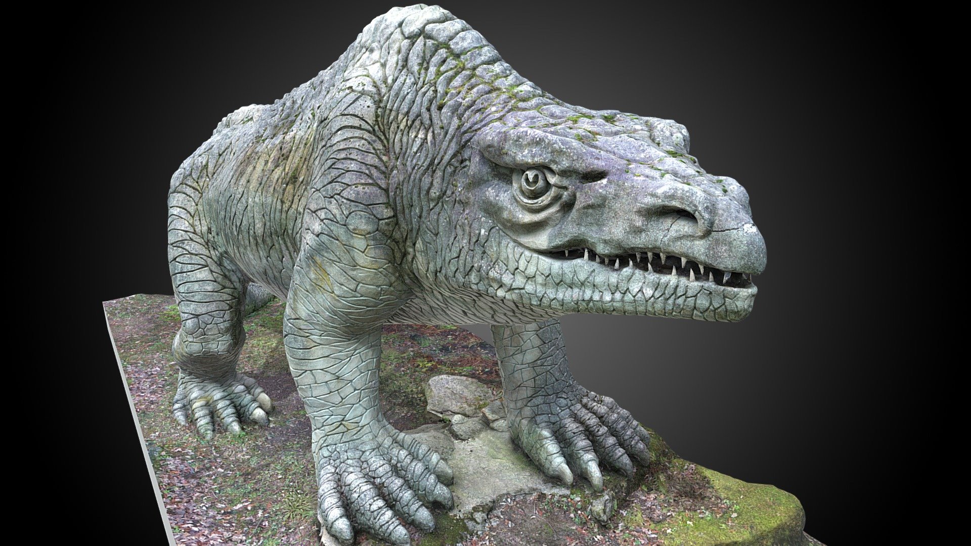 Vibrant google chrome dinosaur 3d model