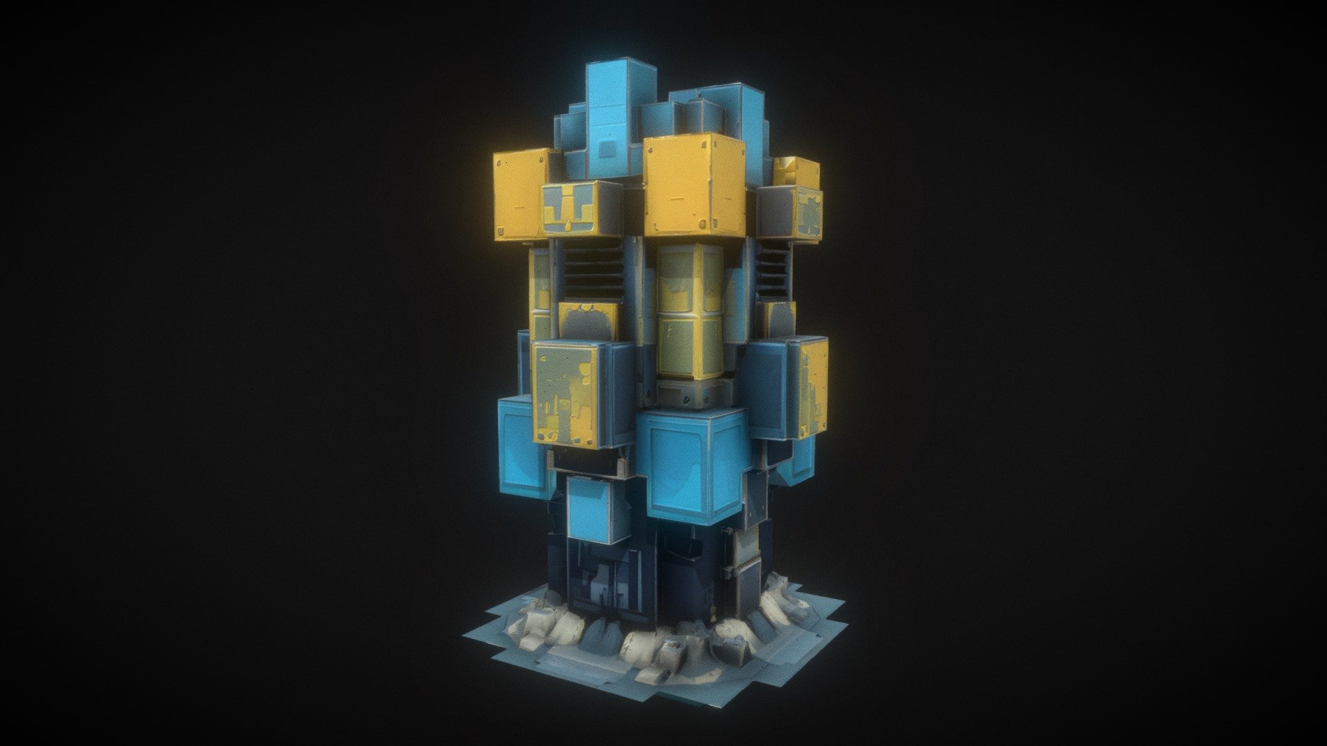 floating futuristic city blocks - Download Free 3D model by klrxyz ...