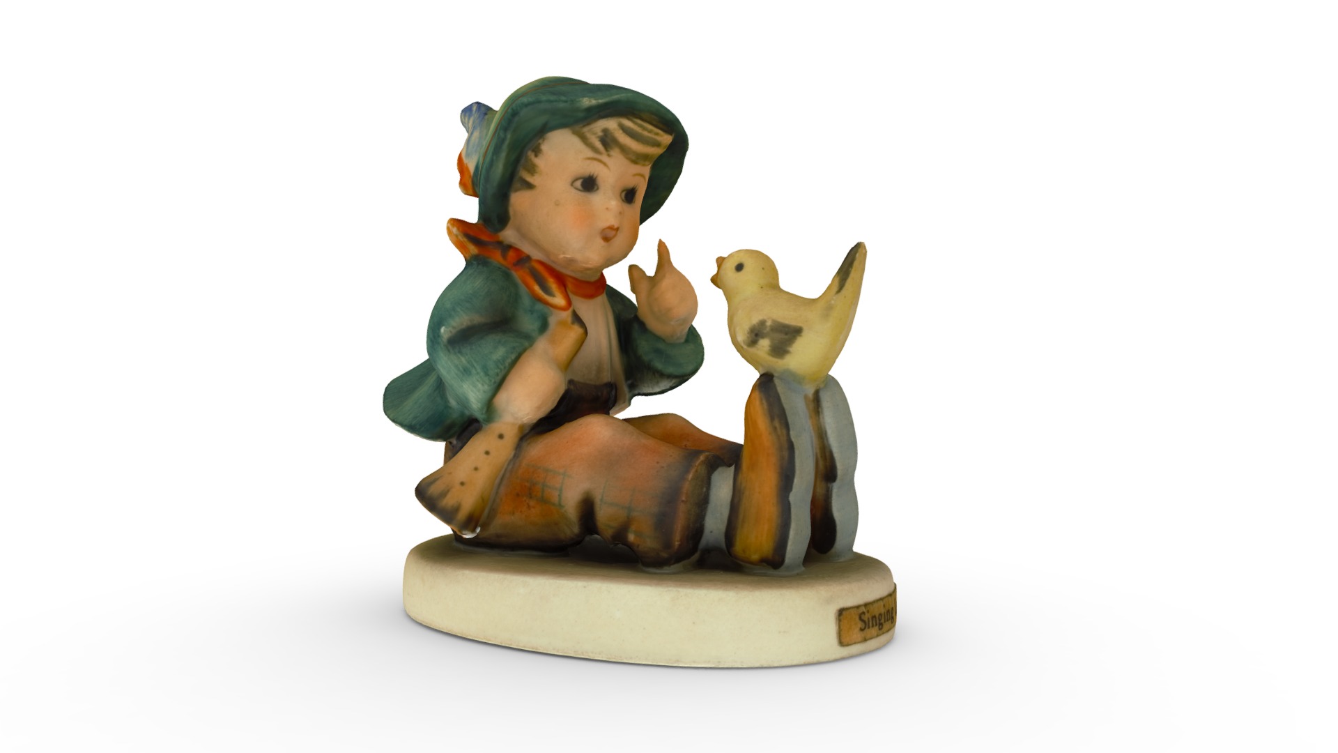 3D model Hummel Singing Lessons - This is a 3D model of the Hummel Singing Lessons. The 3D model is about a figurine of a boy holding a hammer.