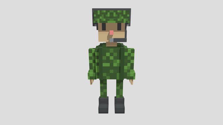 Voxel Soldier 3D Model