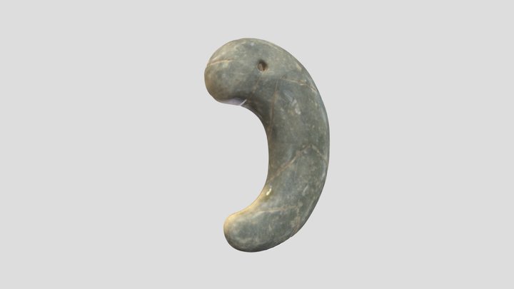 石製勾玉 stone magatama (curved bead) 3D Model