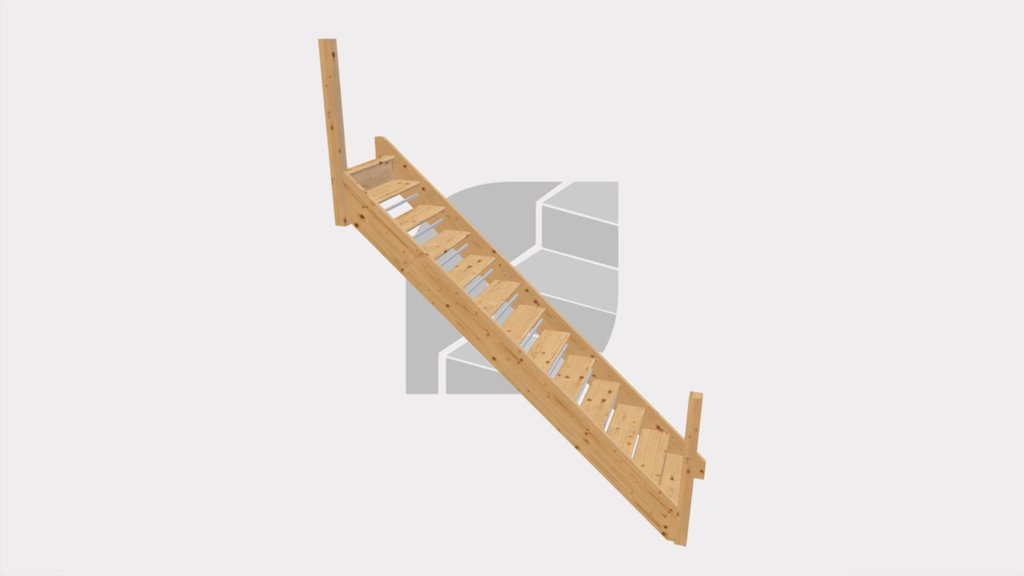 Hemlock Open Construction Straight Staircase