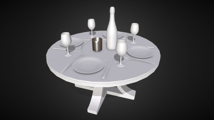 Fancy Dinner Table 3D Model