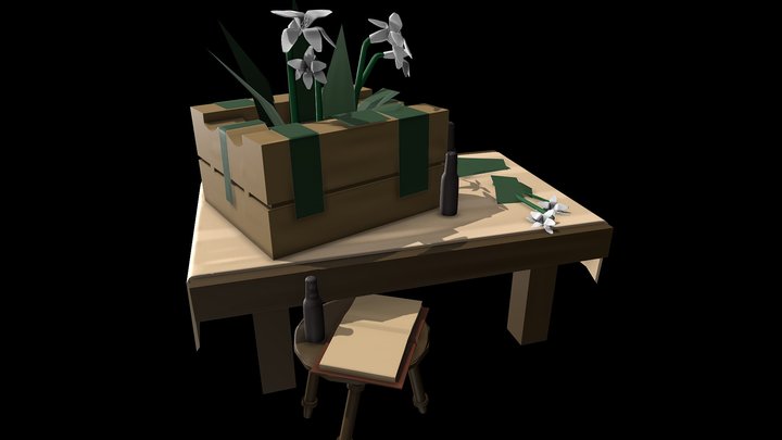 Flower Shop Table 3D Model