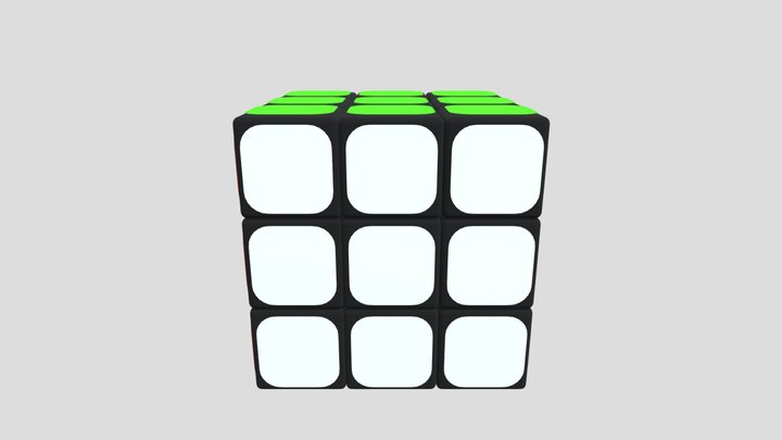 Realistic Rubik's Cube 3D Model