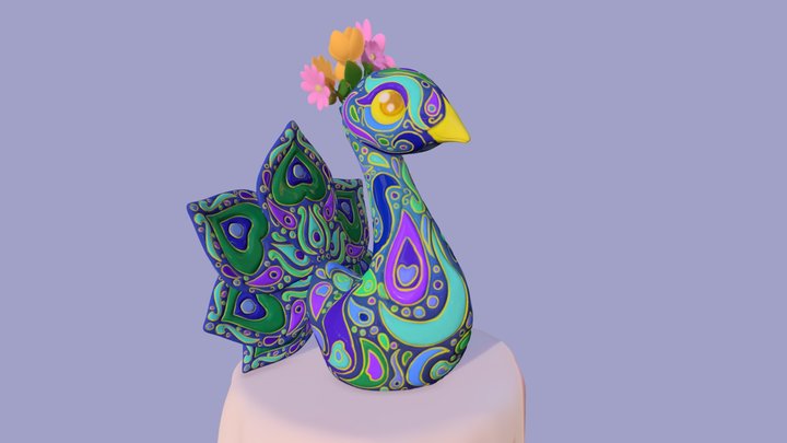 Peacock Vase 3D Model