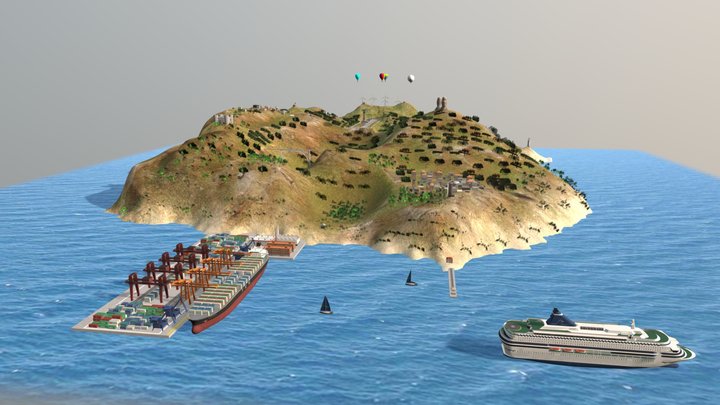 Stunt island 3D Model