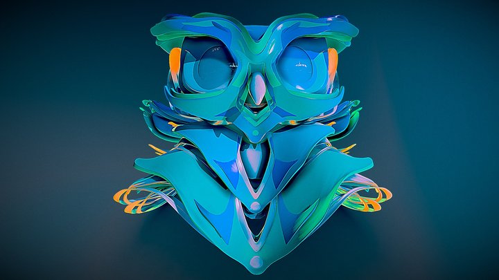 Sci-Fi Owl 3D Model
