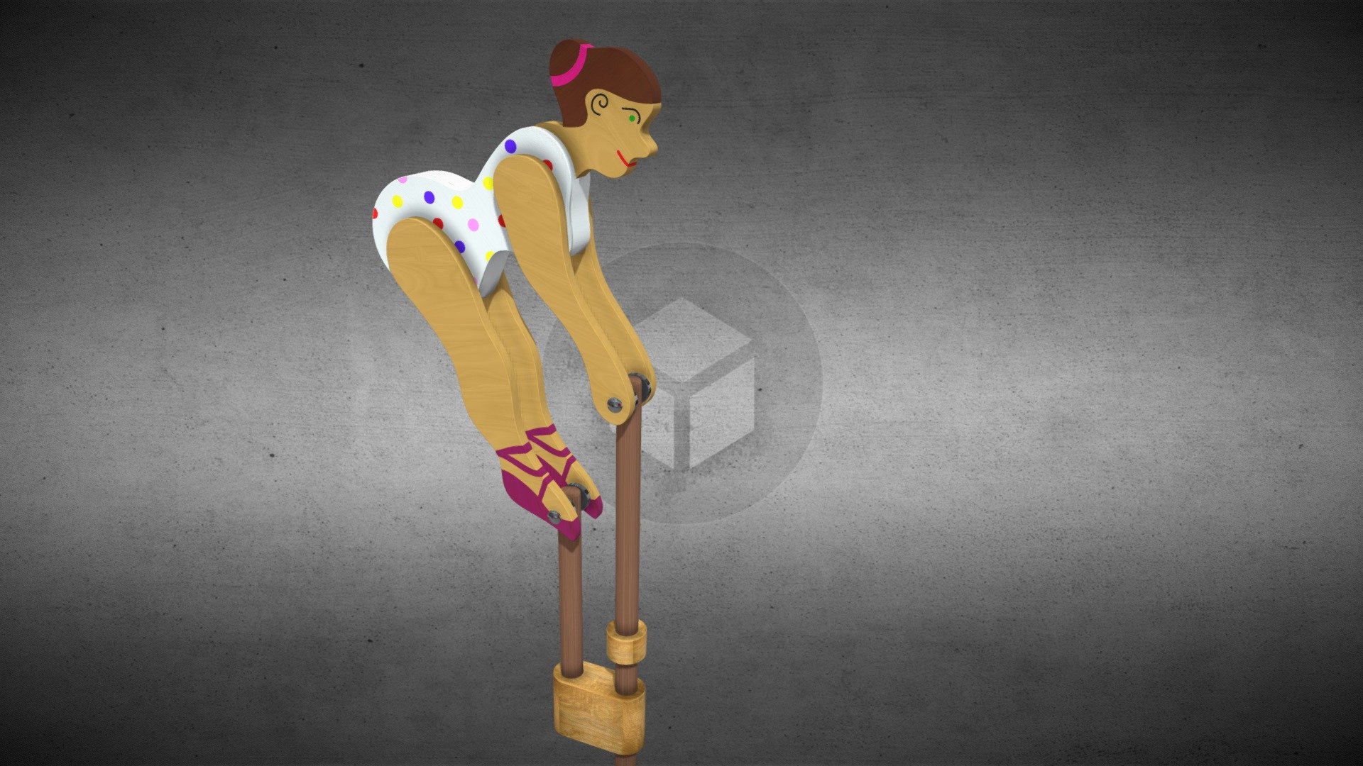 Acrobat Girl Wooden Toy