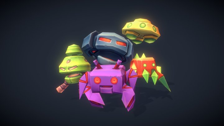 Space Invaders - Low Poly Hand Painted Series 3D Model