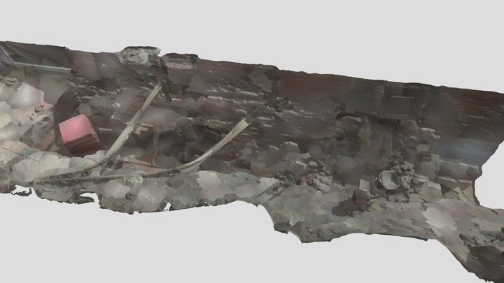 Kloster Kyritz, Grabung Westseite, Fundamente 3D Model