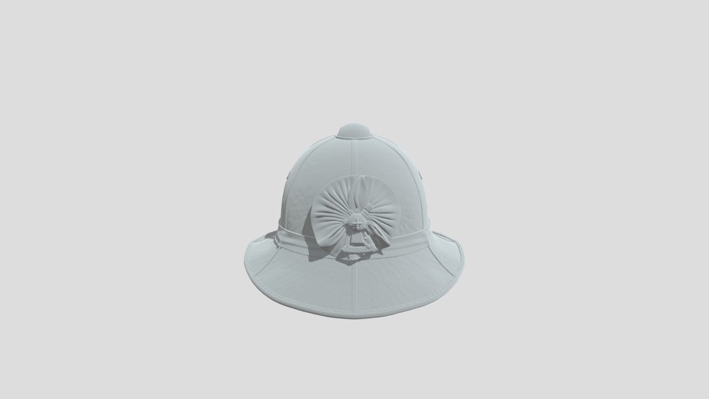 Pith helmet with regimental badge