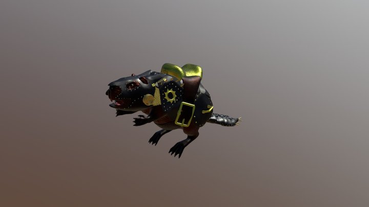Beaver in armor 3D Model