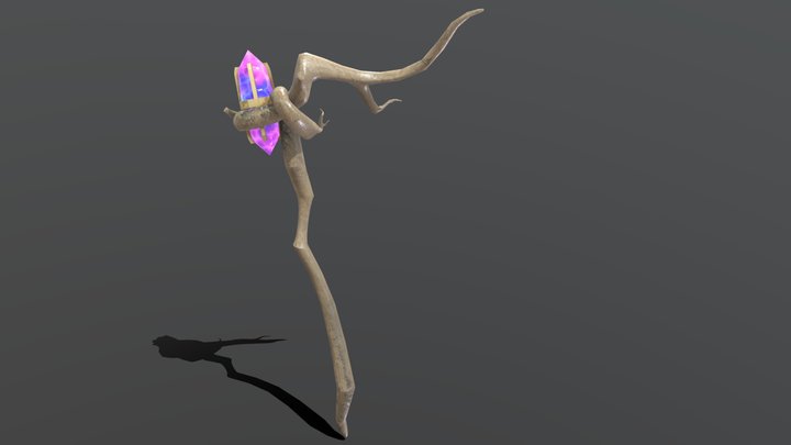 Knotted Crystal Staff 3D Model