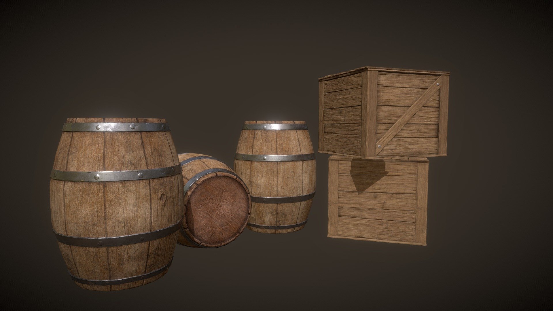 Wooden barrel and box