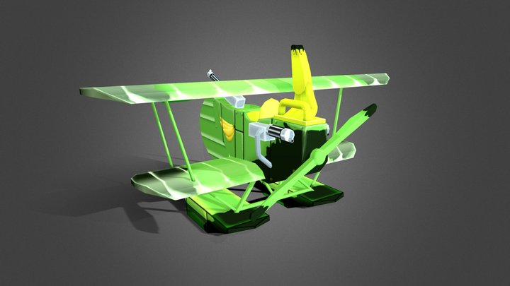 Leon Demske - Handpainted Plane - Game Art 1 3D Model