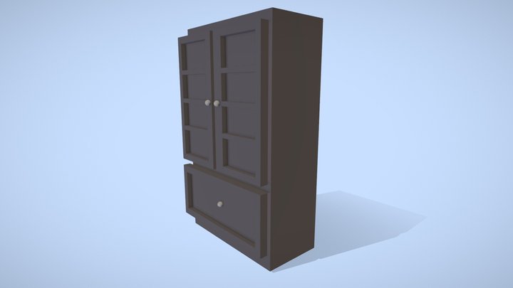 Wardrobe/Closet in low poly 3D Model