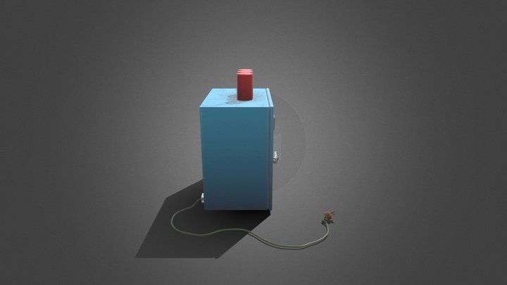 3D MiniFridge 3D Model