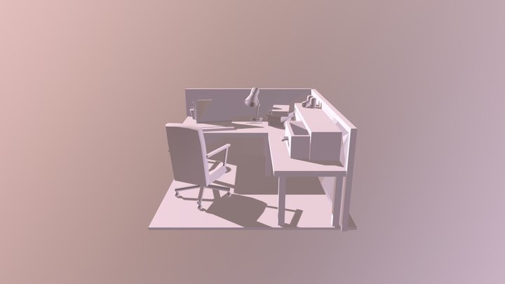 3 1 Desk Cooper 3D Model