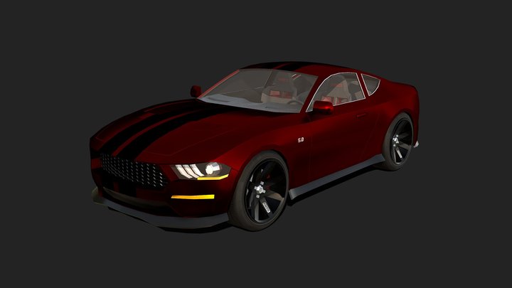 Ford Mustang lowpoly 3D Model