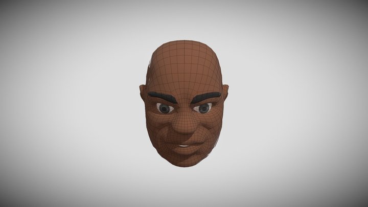 stylized man head 3D Model