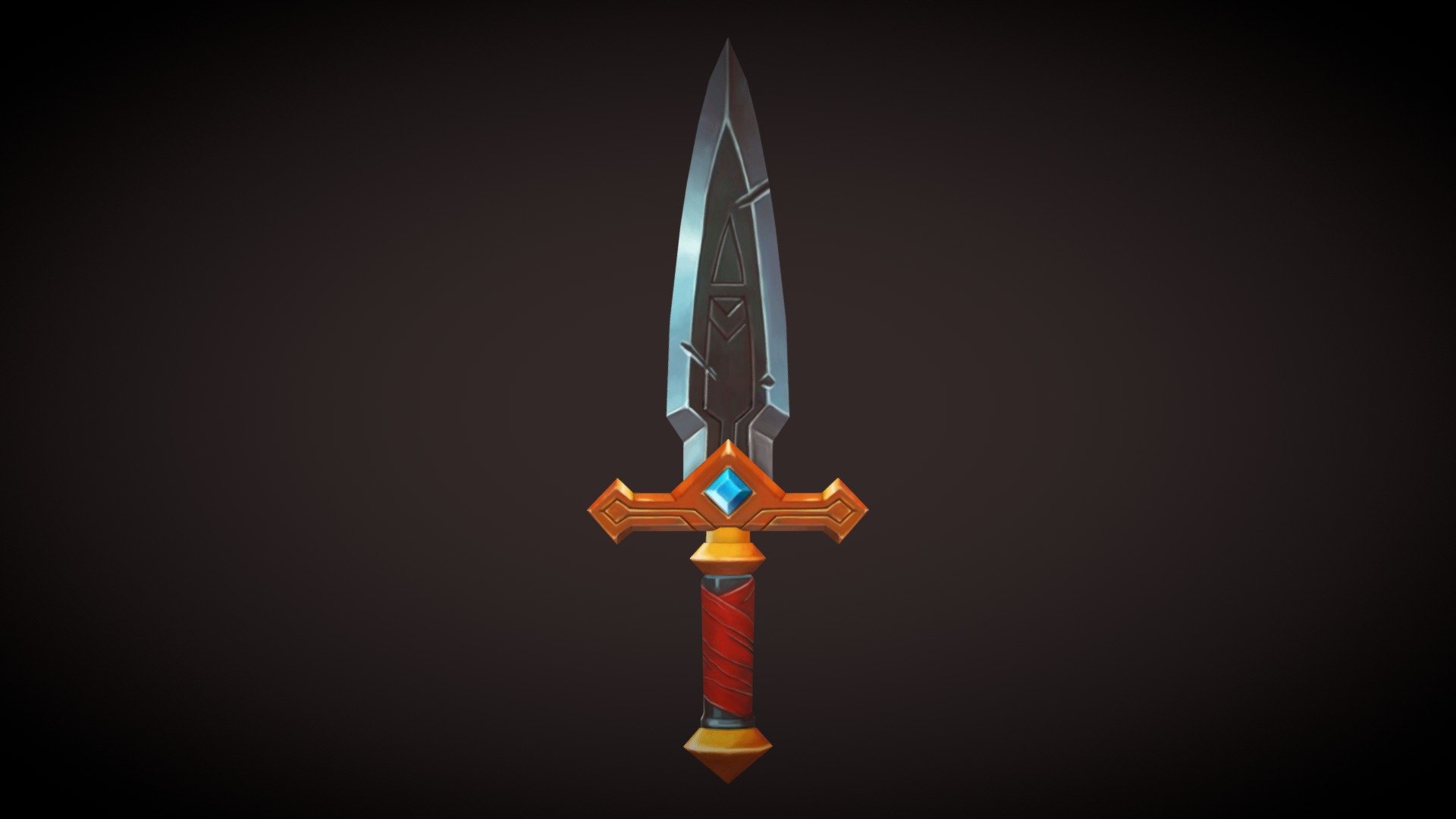 Stylized Hand Painted Dagger - Download Free 3D model by Lucy Baranova ...