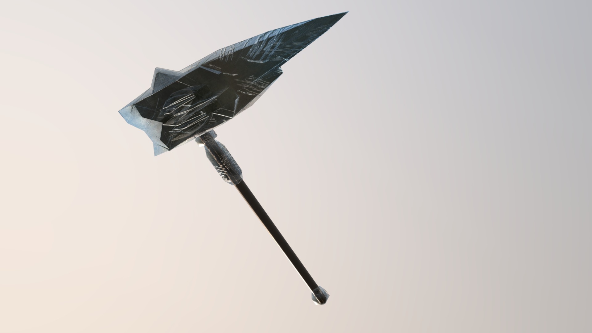 3D model Haliment Reave (Frill’s Scythe) - This is a 3D model of the Haliment Reave (Frill's Scythe). The 3D model is about a black and white flag.