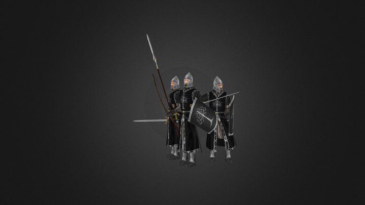 Gondorian Soldiers unupgrade version 3D Model