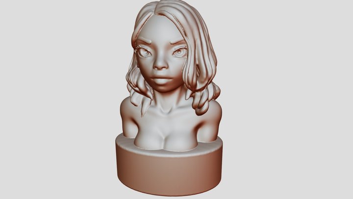 Girl Bust 3D Print Ready File 3D Model