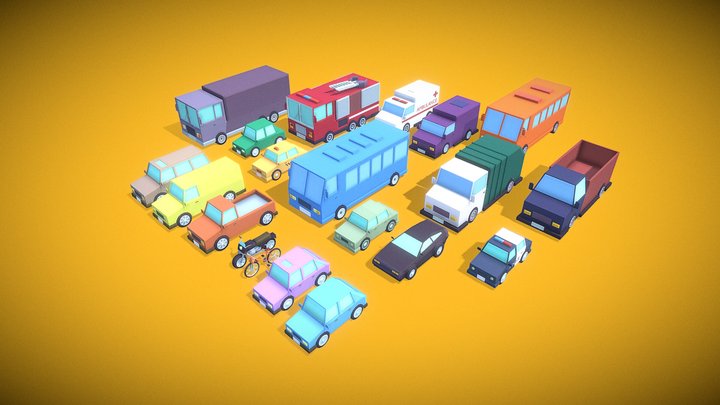 Vehicle Collection: low-poly 3D models 3D Model